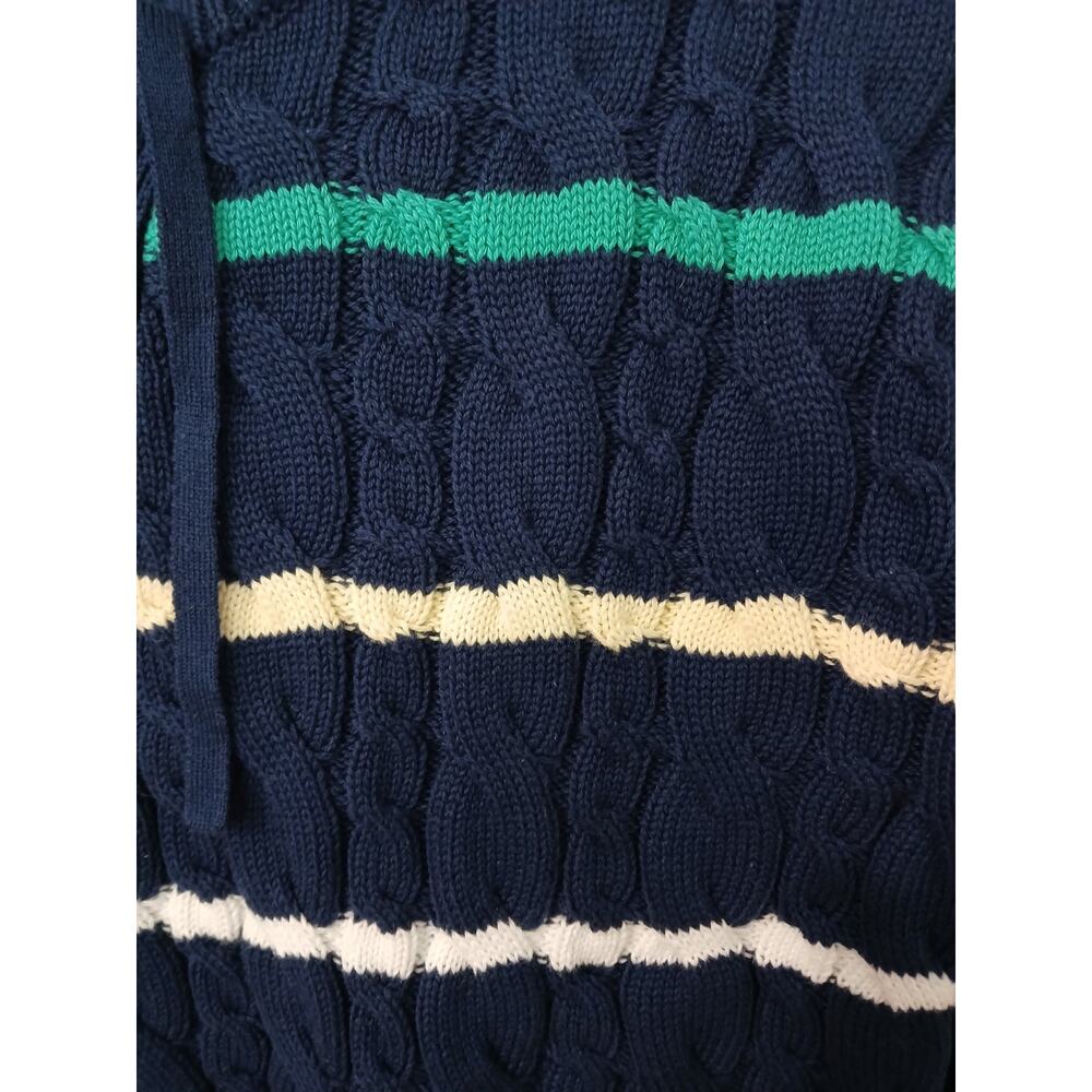 🔴 5 for $40 SALE! 
Lands' End Navy Multicolor Stripes Cable Knit Sweater XS - Picture 4 of 5